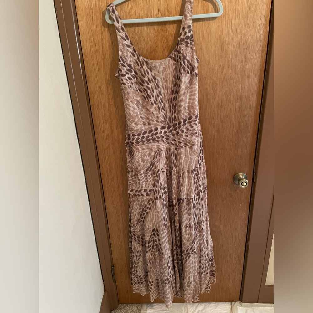 Jones Wear Brown & Tan Animal Print Midi Dress
